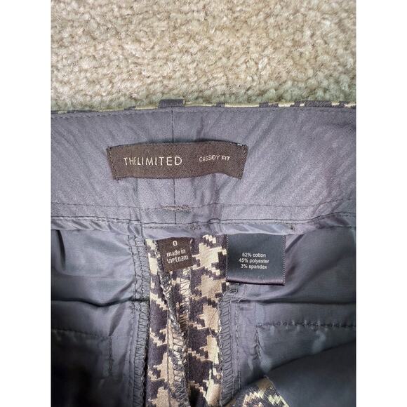 The Limited Dress Pants Cassidy Fit Women's Size 0 Gold Houndstooth C203 - Picture 6 of 12